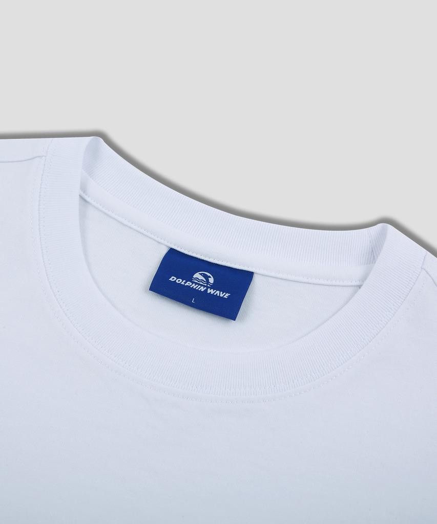 DOLPHIN WAVE APPAREL Dolphin Loose Crop Short Sleeve T-Shirt White