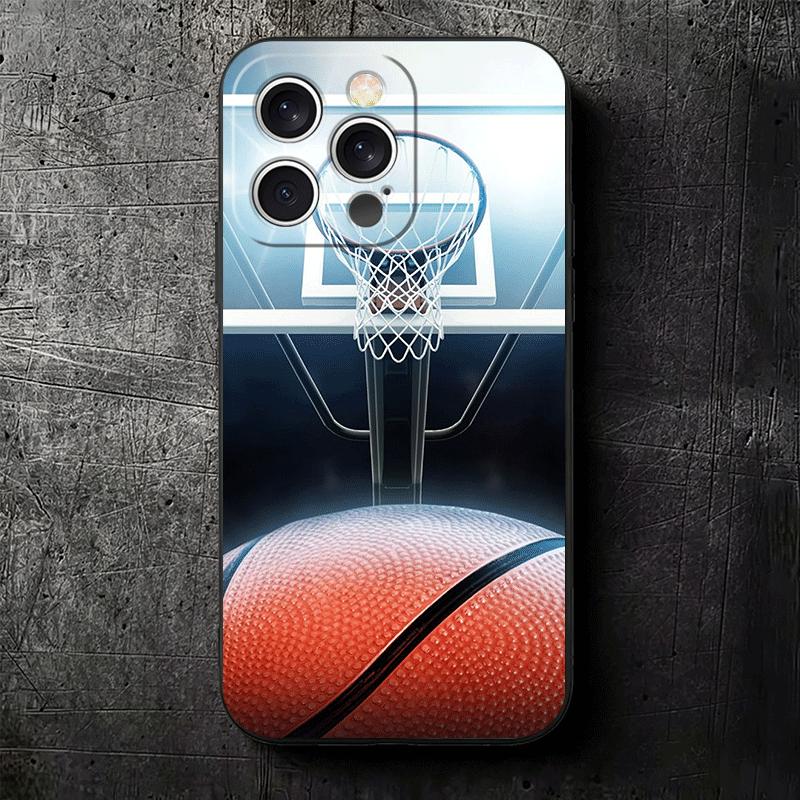 Basketball Basket Sports Soft Phone Case for iPhone 16 16E 17 Air 15 Pro Max 14 Plus 13 Mini 11 12 7 Black Cover Back Shell