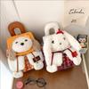 1pcs Trendy Cartoon Dog Backpack Lightweight Checkered Pattern Handbag Casual and Portable Girls' Bags Flip Up Large Capacity Single Shoulder Bag