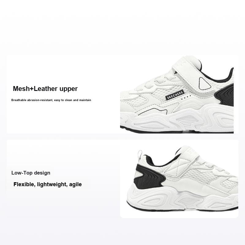 Skechers Детские Удобные Прочные Низкие Повседневные Кроссовки Детские кроссовки Белый Черный 310930L-WBK 32