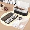 Multi-Functional Plastic Storage Box Large-Capacity Transparent Pen Box Stackable Pencil Case Gift