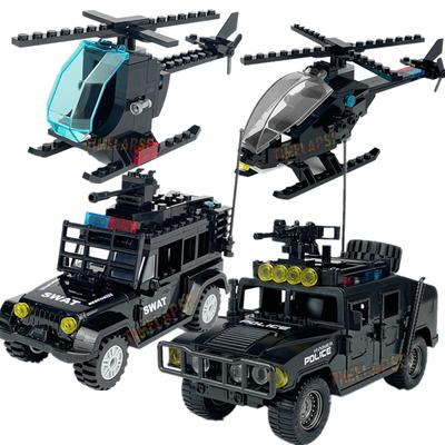 Militarny Wóz do Rozpraszania Zamieszek Helikopter Kamuflaż Komandos Wranglery Samochód Terenowy Klocki Zestawy Klasyczne Klocki Zestawy dla Dzieci