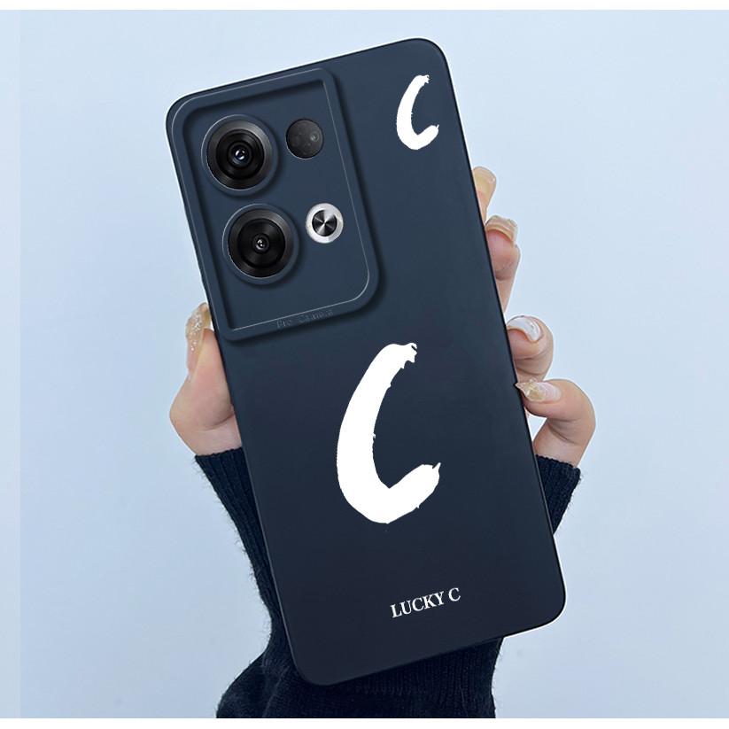 For OPPO Reno 8 Pro 5G Reno8 Reno8 Pro Plus Shockproof Phone Case Lucky Initial Letter Casing Silicone Soft Matte Back Cover