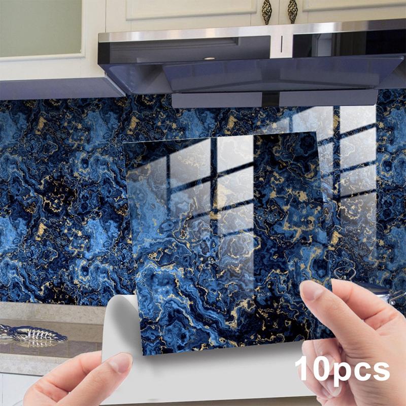 

10 шт. кристальная керамическая плитка с покрытием на полу простая наклейка настенная паста серия 15x15cm синий