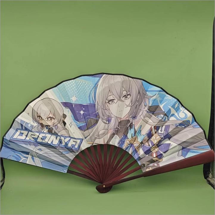 Panda 8-inch Cartoon Folding Fan - Cute Anime Design, Perfect for Students, High-Quality Summer Cool