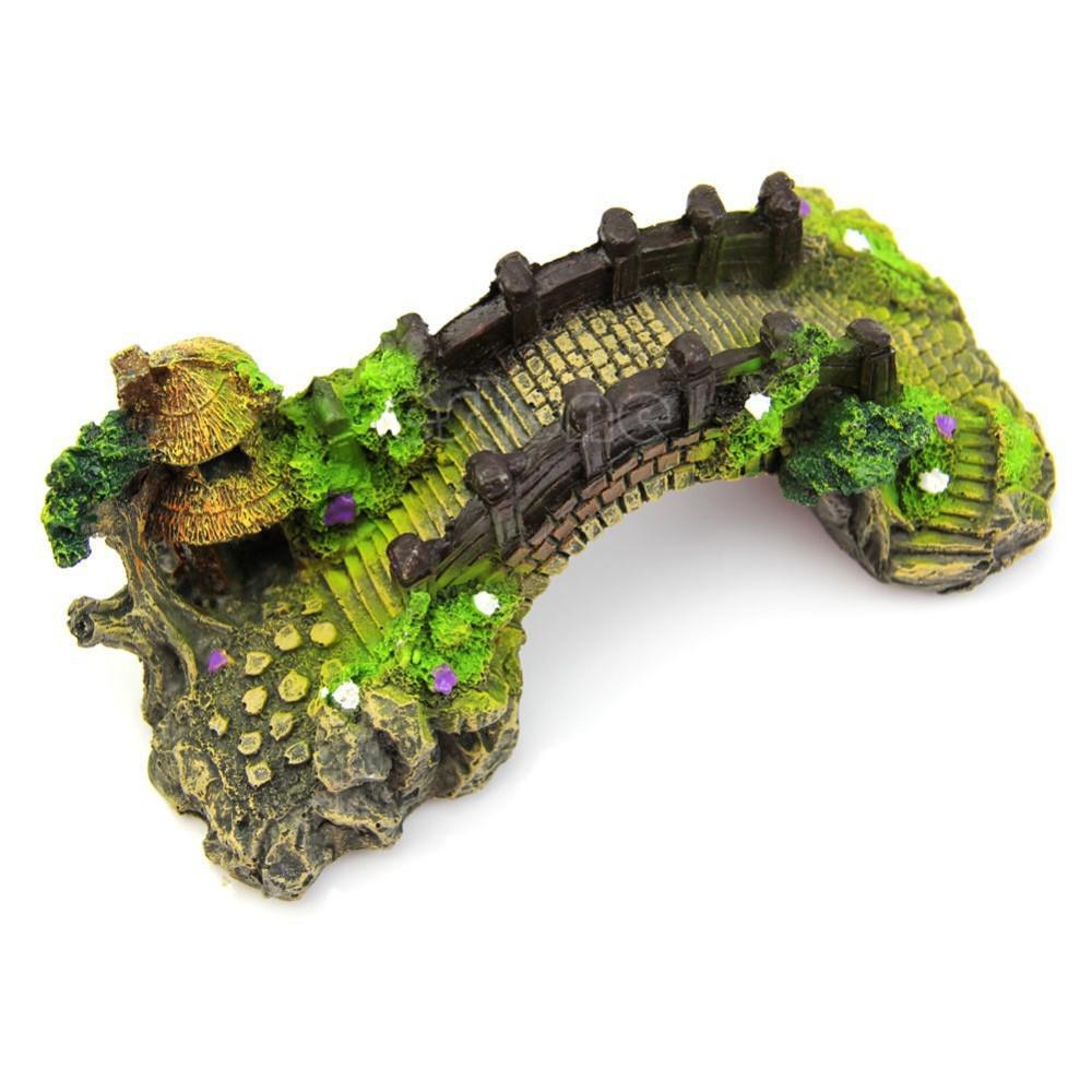 Resin Simulated Bridge & Rockery Fish Tank Décor