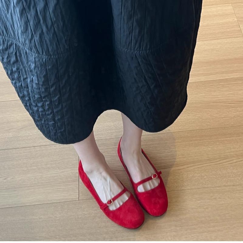 Fashion New Women's Flats Bottom Single Shoes Round Toe Mary Janes Style Casual Footwear French Vintage Light Mouth Design Zapatos Mujer