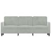 Vidaxl 3-Seater Sofa, Light Grey, 180 Cm, Upholstered In Velvet