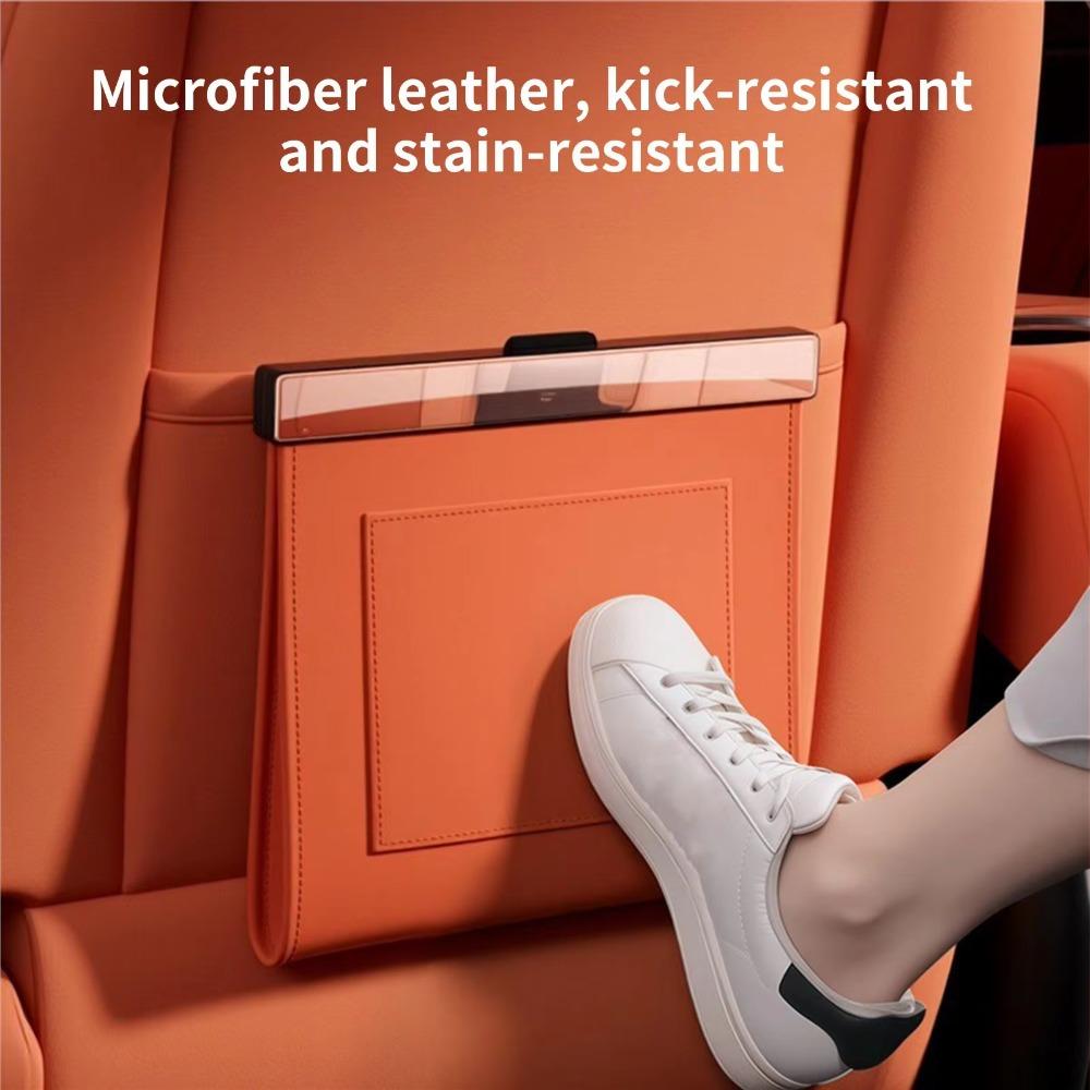 Leather Magnetic Adsorption Storage Bag Storage Pocket Seat Hanging Trash Can  Car Storage