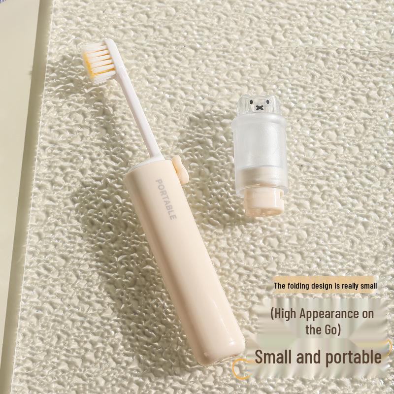 Portable 2-in-1 Toothbrush & Toothpaste Set with Holder - Essential for Travel and Business Trips, Soft Bristles