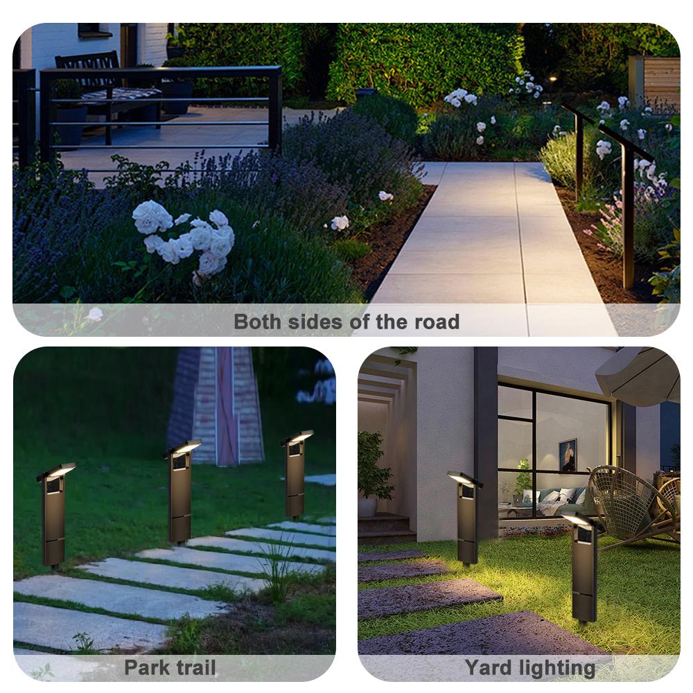 2PCS Solar LED Pathway Lights Waterproof Outdoor Super Bright Landscape Lighting for Garden Lawn Yard Decor Warm/White Light