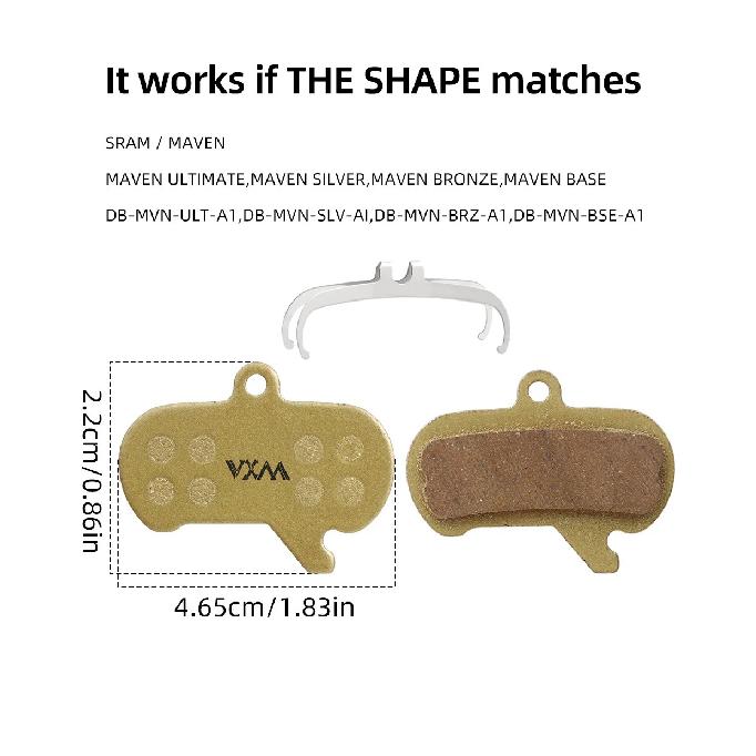 2 Pairs VXM Mountain Bike Disc Brake Pads for Sram Maven ULT/SLV/BRZ/BSE Hydraulic Caliper
