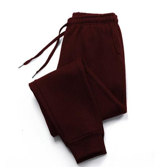 Men Solid Color Casual Sweatpants Drawstring Elastic Waistband Pockets Sport Pants Wide Leg Jogging Pants