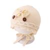 Jesienno-zimowa urocza dziergana wełniana czapka dla małych dziewczynek z ochroną uszu