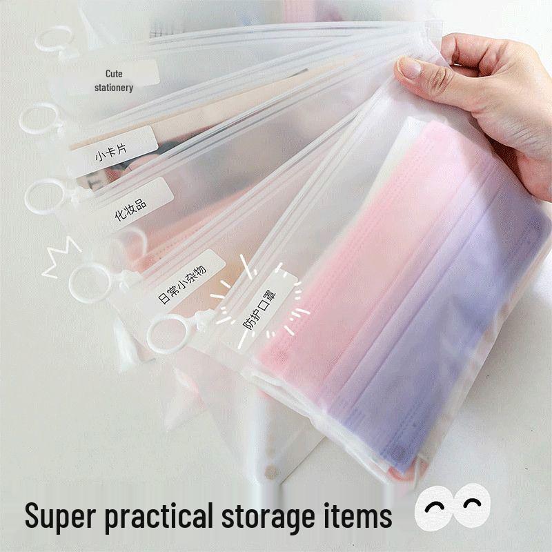 

Frosted Waterproof Travel Drawstring Bag with Clear Zipper for Multifunctional Storage