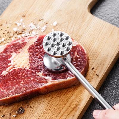 Meat Tenderizer Hammer with Comfortable-Grip Handle, Dual-side Mallet for Kitchen, Pounder for Tenderizing Steak, Beef & Fish