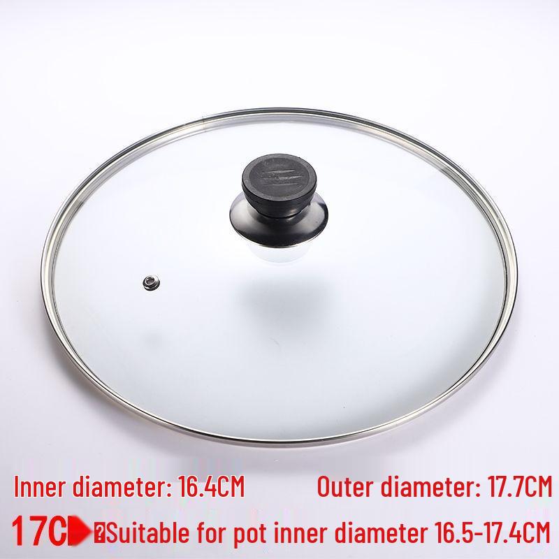 Tempered Glass Explosion-Proof Universal Pot Lid with G-Type Stainless Steel Inner Ring