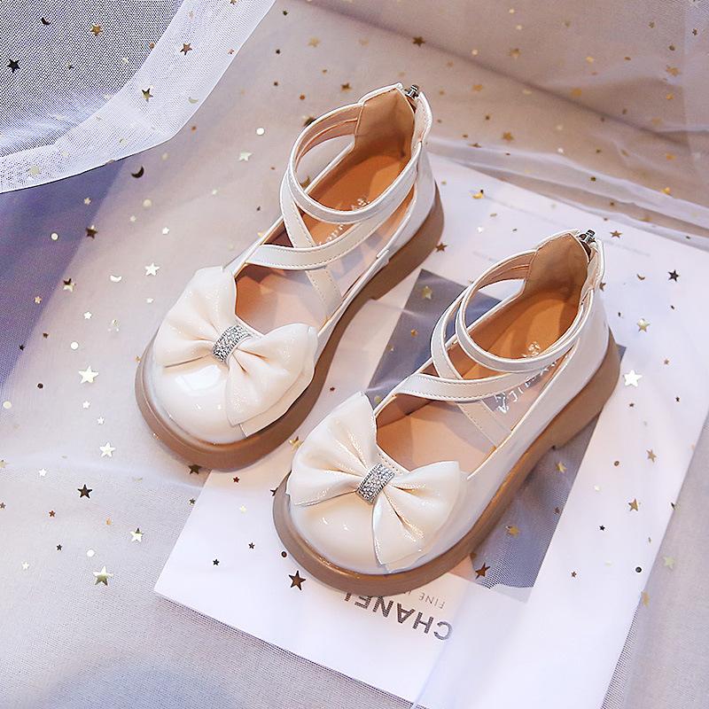 Girls Bow Rhinestone Princess Shoes Sweet Lolita Single Shoes size 26