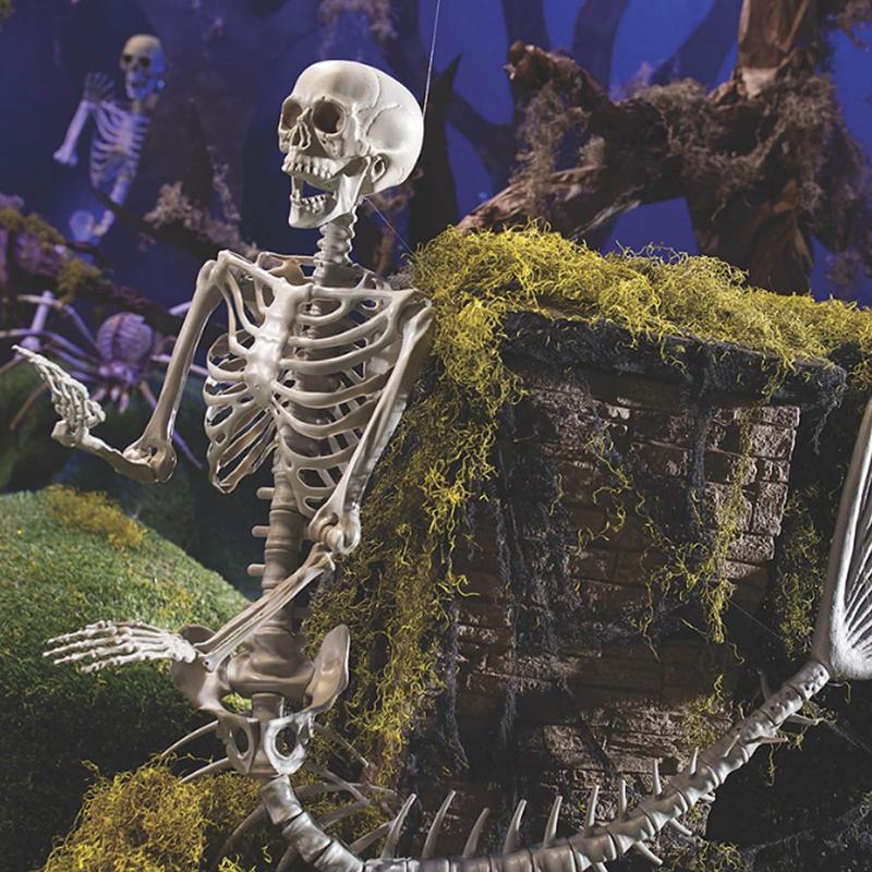 Halloween Life Size Mermaid Skeleton Halloween Decoration Realistic Full Body Removable Joint Skeleton Horror Decoration