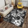 Gray Cat Faces Pattern Carpet Suitable As a Non-slip Mat for the Living Room or Bedroom Sofa