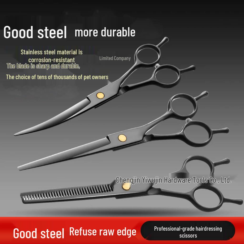 In-Stock Curved Dog Grooming Scissors Set for Hair Cutting and Trimming