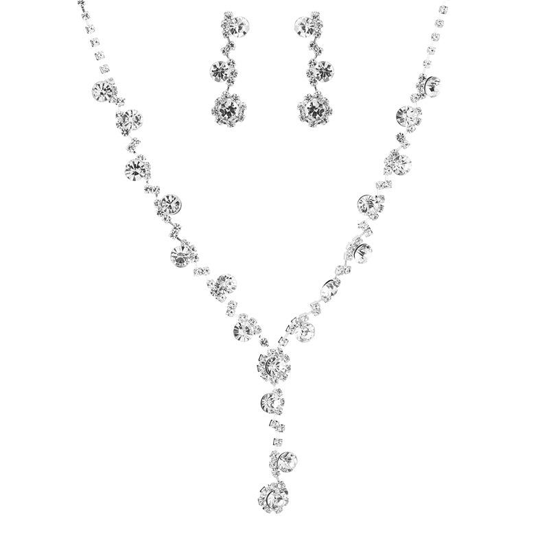 2026 Ladies Jewelry Necklace Dinner Banquet Jewelry Three-piece Jewelry Wedding Women's Necklace Earrings Bracelet Set