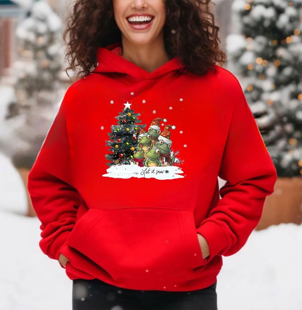 

Рождественская семейная поездка 2025, Персонализированное худи унисекс, Пусть идет снег (HOD) L