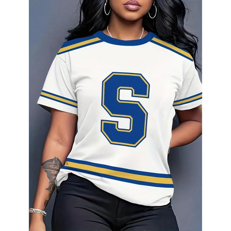 Comfortable Loose Fit Cotton Blend Crew Neck Short Sleeve Tee With 3D Print Design Women 2025