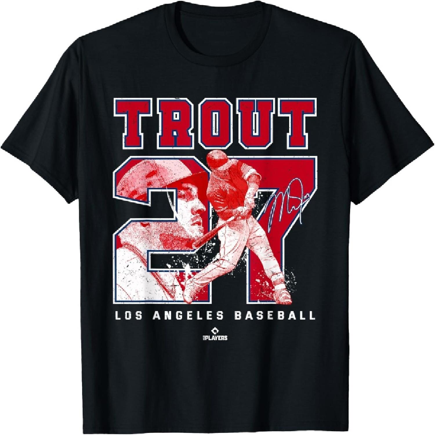 Number and Portrait Mike Trout Los Angeles MLBPA T-Shirt XXXXXL разноцветный