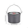 Anodized Aluminum Pot 4 L Hanging Metal Handle Camping Cookware for Outdoor Cooking, Automobile