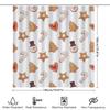 Christmas Shower Curtain, Gingerbread Cookies Pattern Bathroom Decor Set for Holiday Season Home Kitchen Waterproof Fabric with