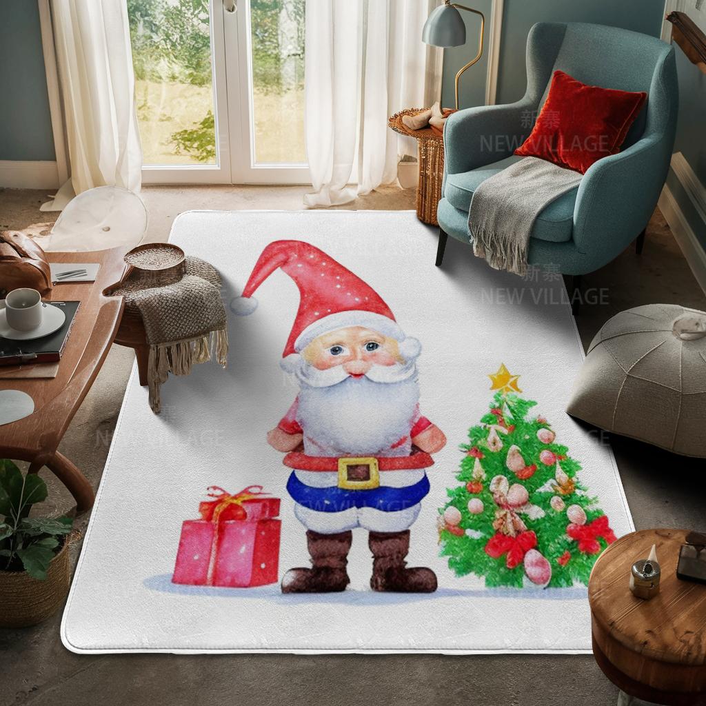 House Entrance Carpet Home Door Mat Living Room Bath Foot Bathroom Non-slip Water Absorption Rugs Bath Merry Christmas Winter