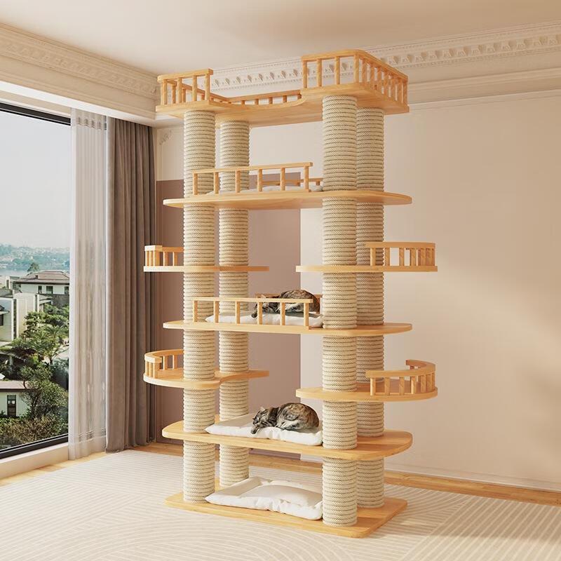 JINGRUIXIANG De Yue Lou Multi-Level Cat Tree with Condo & Scratcher