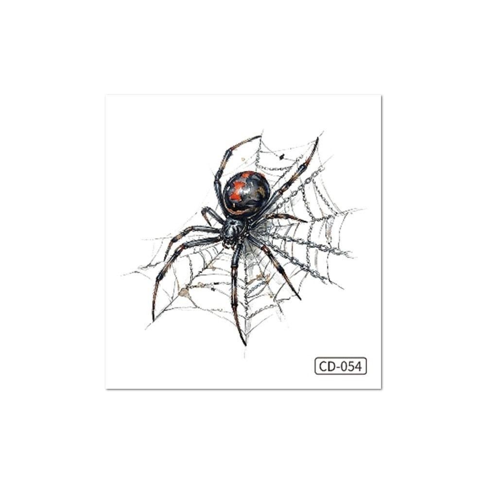 Long-lasting 3D Spider Tattoo Sticker Waterproof Cosplay Props Ghost Festival Style 4