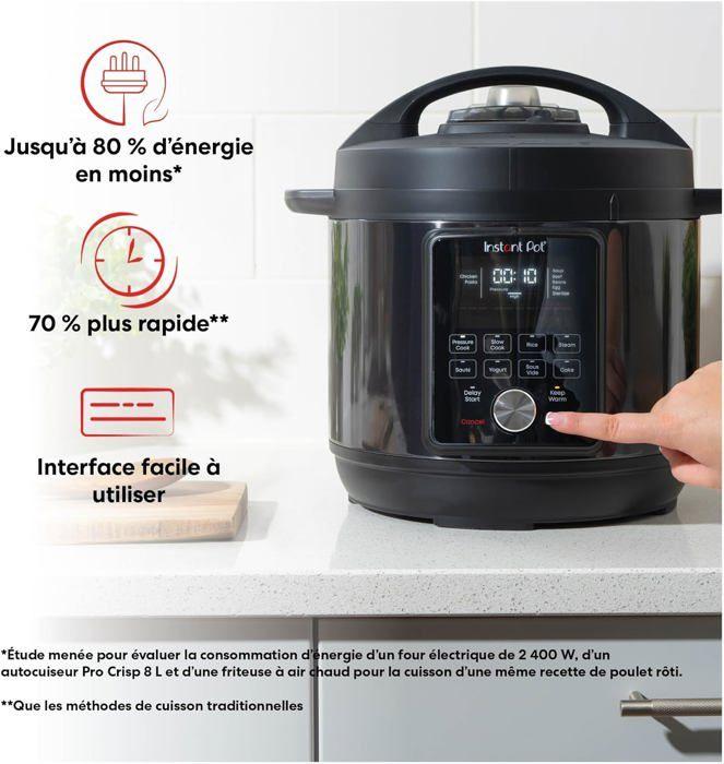 Instant duo plus 6 litres avec whisperquiet multicuiseur silencieux, autocuiseur de 5,7 litres – noir – acier inoxydable -1000w - 25