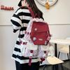 Fashion and Popular Plaid Large-capacity Korean Version Ins Tide Brand Personalized Contrasting Color High School Student Backpack Japanese Schoolbag