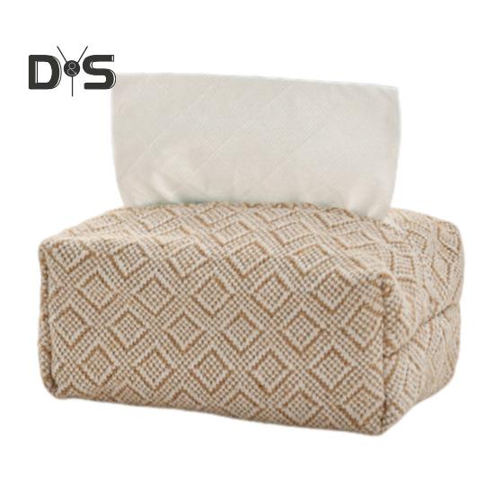 

Держатель для салфеток из хлопчатобумажной льняной ткани, прямоугольный, сотканный вручную чехол для салфеток для лица, большая вместимость, легко наполнять, декоративный органайзер, диспенсер для салфеток B