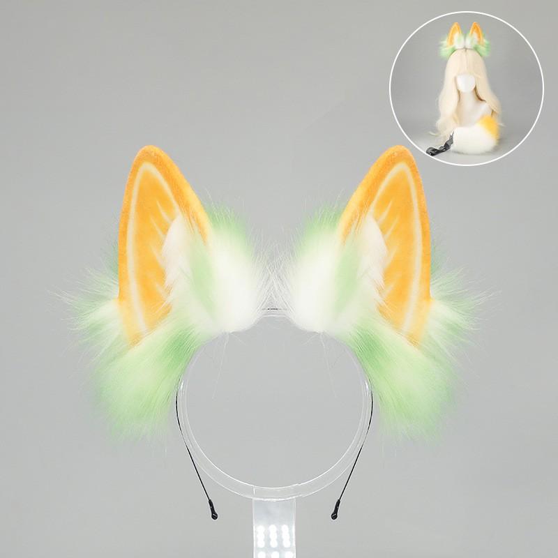Lolita Rabbit Ears Headband With Tail Set Cosplay Accessory Anime Costume Hairband Adult Women