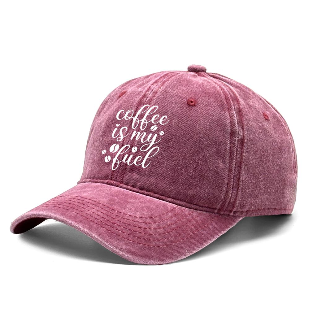 "coffee Is My Fuel“ Print Unisex Sun Hat Woman's Cap Fashion Vintage Snapback Caps Perfect For Women & Men One Size Fits All