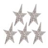5 Sets Rivet and Stud 65x92mm Silver Five Pointed Star Rivets 4.5mm Crossed Screws for Leather