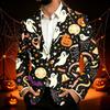 Men's Business Casual Corduroy with Halloween Print for Parties and Daily Wear