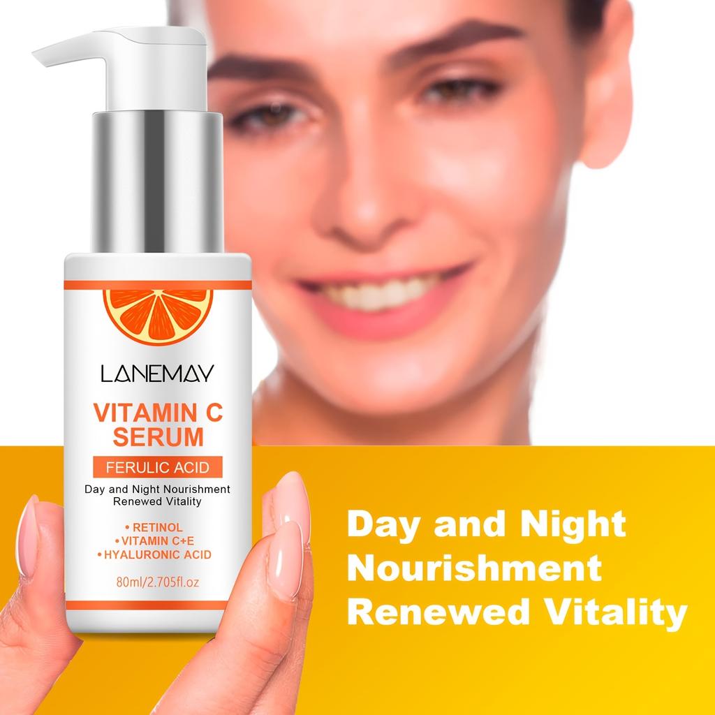 Vitamin C Serum mit Ferulasäure und Hyaluronsäure - Hydratisiert & polstert die Haut auf, stellt die Ausstrahlung wieder her, verbessert fahle Haut