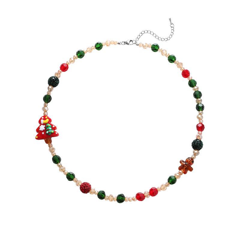 Women's Christmas Murano Glass Beaded Necklace: Fresh, Sweet Holiday Style Pendant – Exquisite Gift