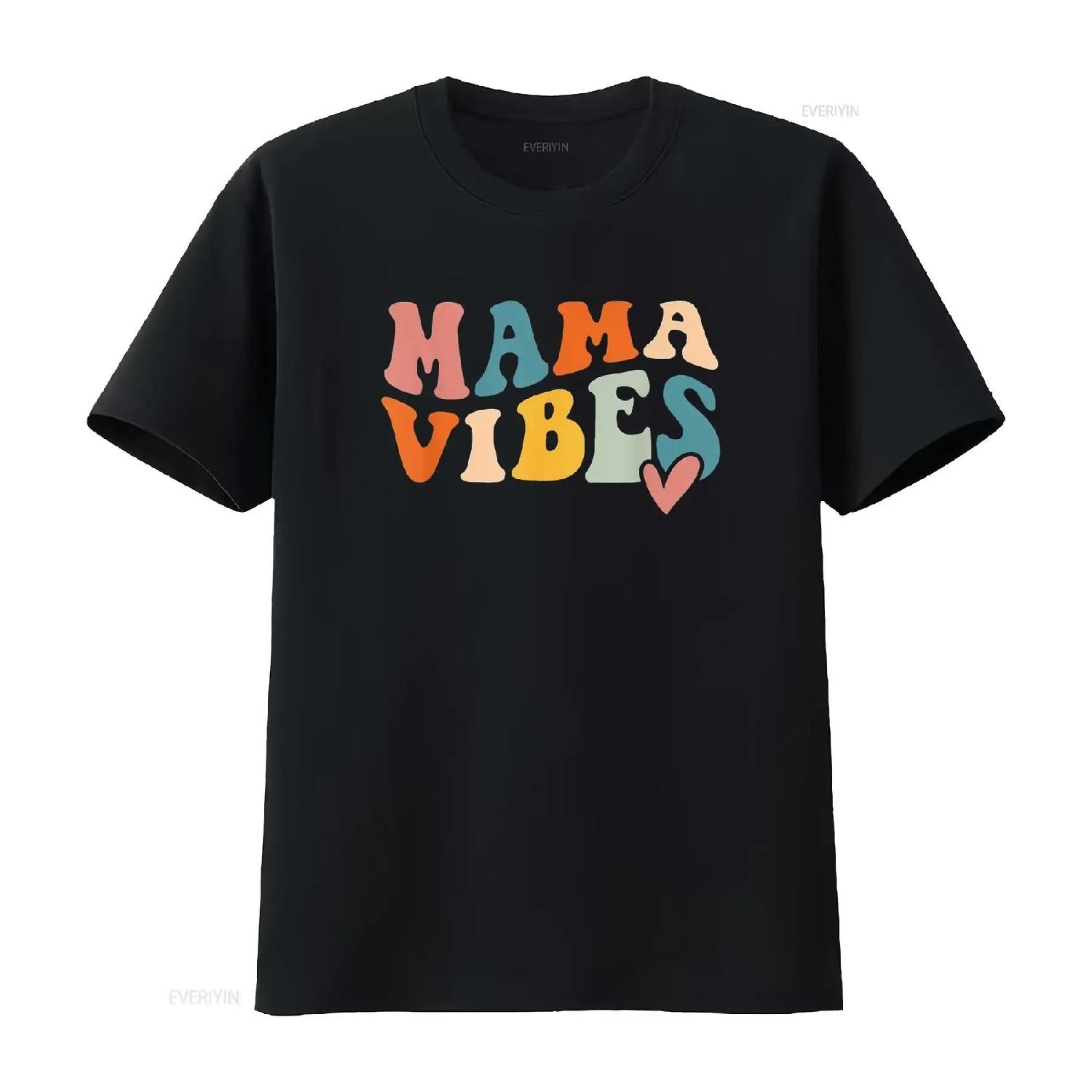 Mama Vibes Mother s Day Groovy Retro Best Mom Ever Funny T Shirt vintage Washed graphic Versatile Unisex Soft Comfortable S