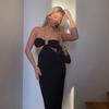 Midriff Outfit European and American Ins Halter Lace-up Tube Top Long Dress
