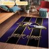 Custom Name football Ravens Logo Rug Office Rug Chair Mat Non Slip Carpet Rugs for Bedrooms Dining Room Living Room Home Decor gifts
