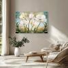 Modern Art Deco Floral Landscape Canvas Poster - Frameless Ink Print Wall Art for Living Room, Home Office, Classroom - Artistic