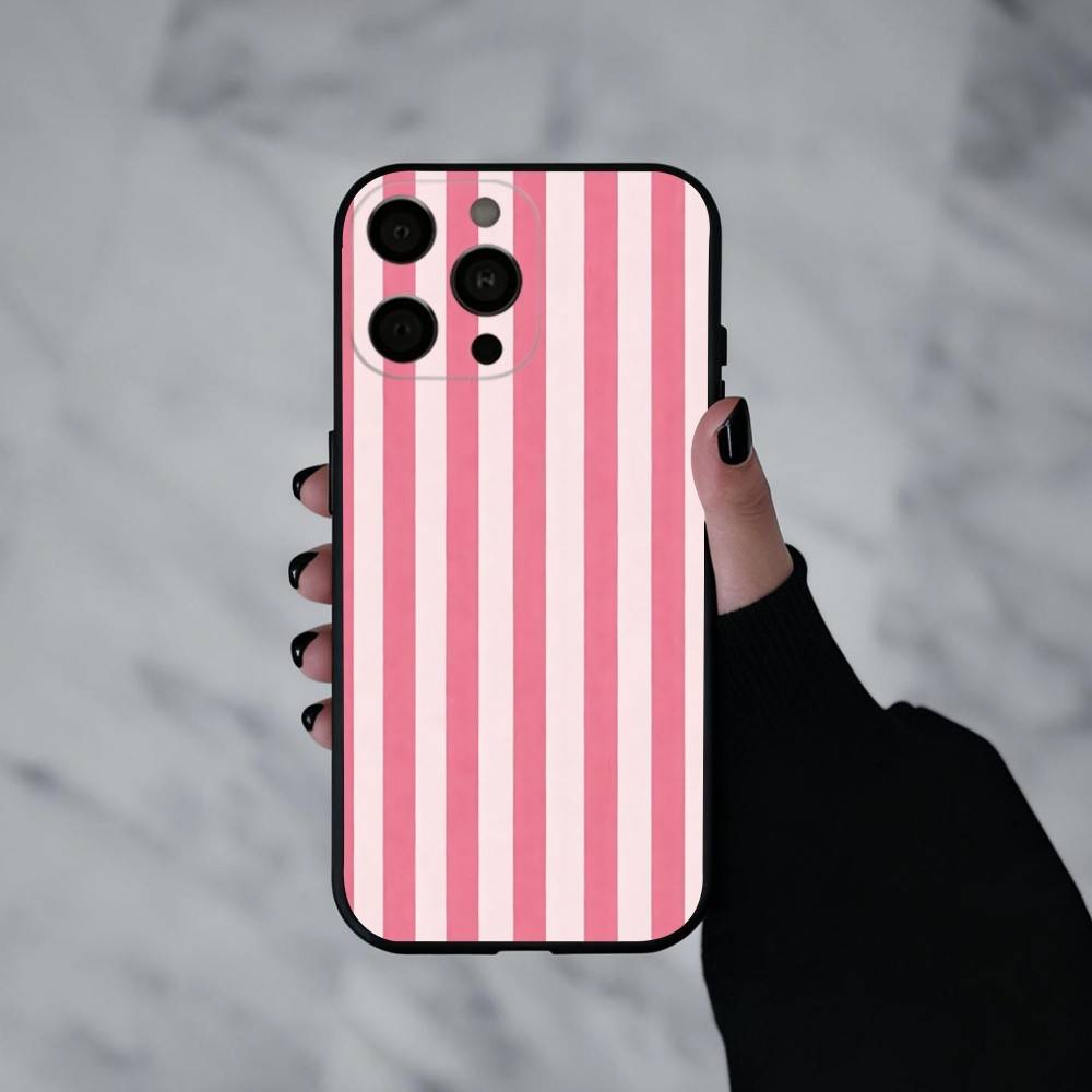 S-Striped Color-Blocking Art P-Pattern  Phone Case For iPhone 17pro,16,15,14,13,12,11 Plus,Pro Max,XS,Soft Silicone Black Cover