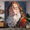Piece Set Hd White Beard Blond Man Decorative Curtain Blue Tie Digital Printed Home Decoration Style Decorated Living Polyester