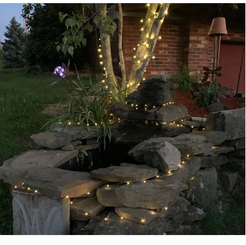 Solar-Powered LED Copper String Lights for Outdoors - Waterproof Starry Sky Christmas Decorations